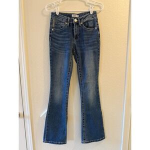 Rue 21 Womens Jeans Blue Denim Bootcut Butterfly Embellished Size 2